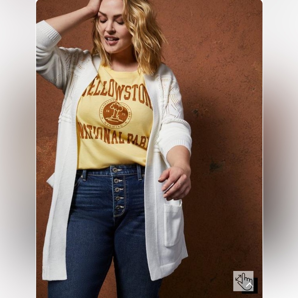 Pointelle Boyfriend Cardigan Sweater